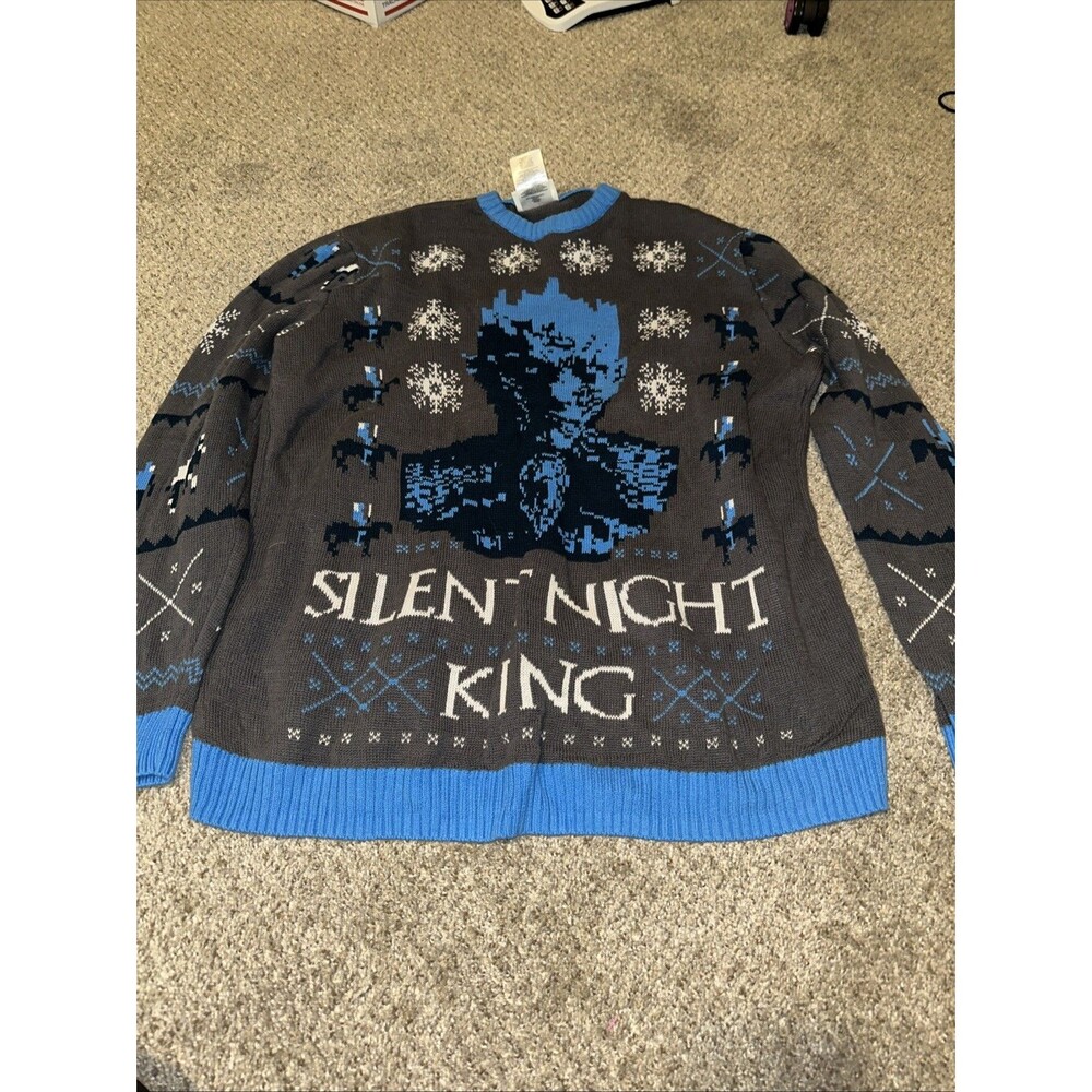 Game Of Thrones Silent Night King Sweater Adult Size XL  Cotton Ugly Christmas